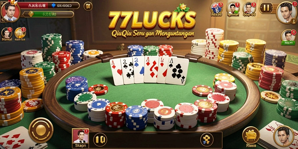 Screenshot gameplay QiuQiu 77LUCKS menunjukkan keseruan bermain.