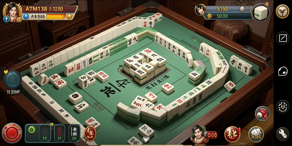 Tampilan gameplay Mahjong yang seru dan mendebarkan di ATM138.