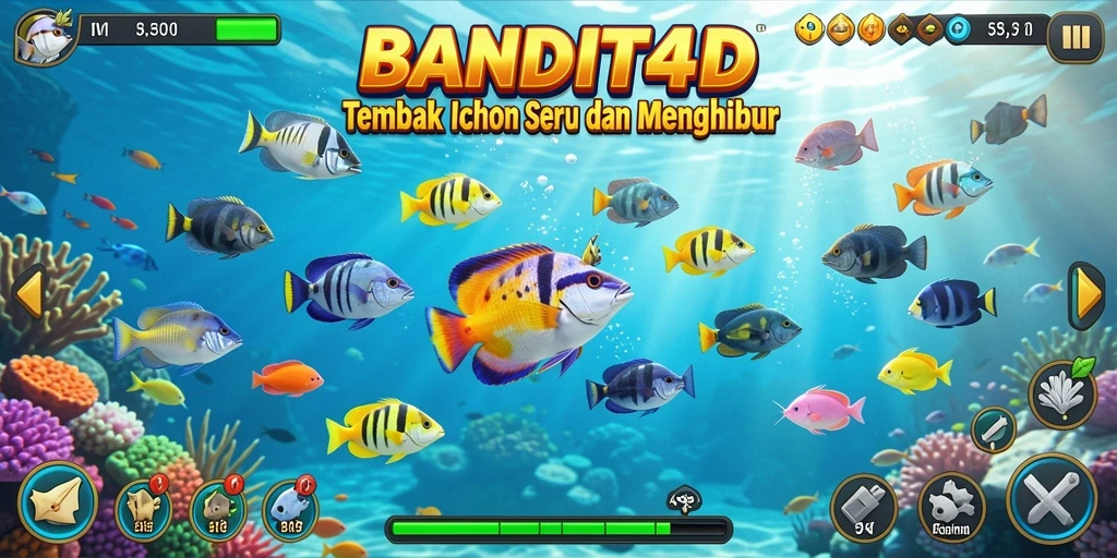 Screenshot gameplay BANDIT4D menampilkan keseruan menangkap ikan di lautan.