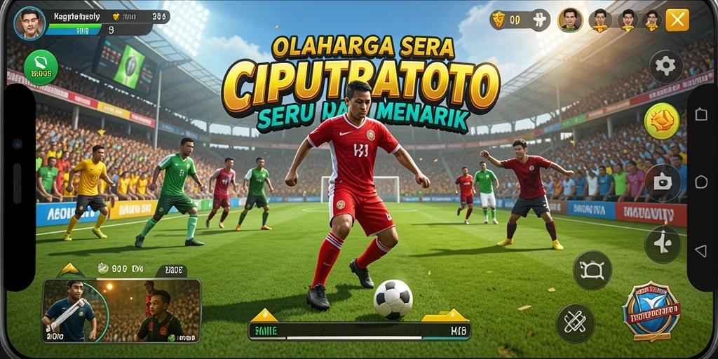 Screenshot utama dari CIPUTRATOTO menampilkan aksi seru dalam permainan olahraga.