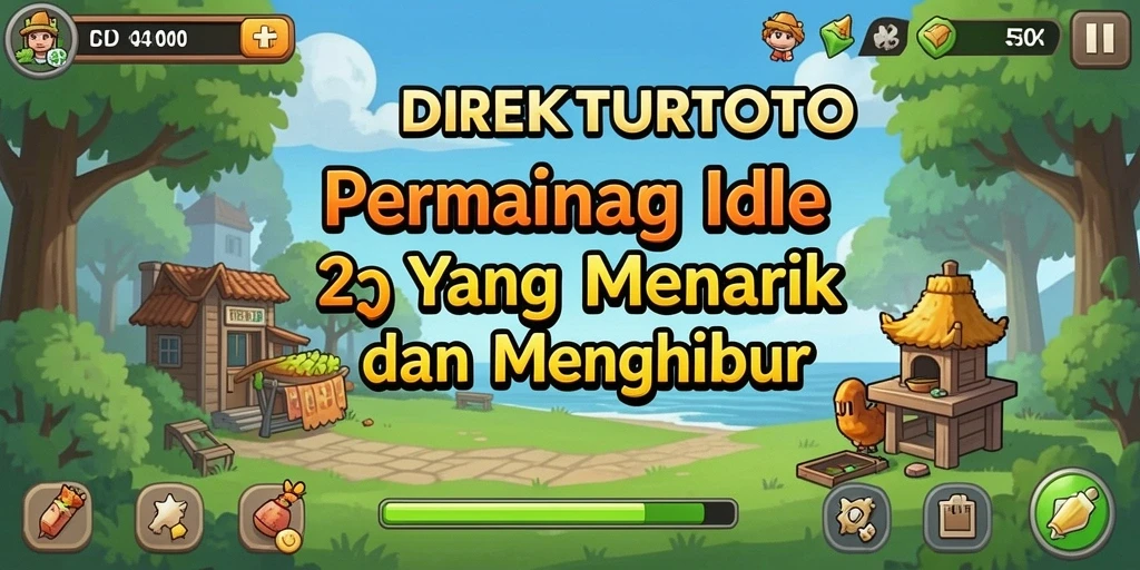 Tampilan gameplay seru dari DIREKTURTOTO yang menggambarkan kemajuan perusahaan.