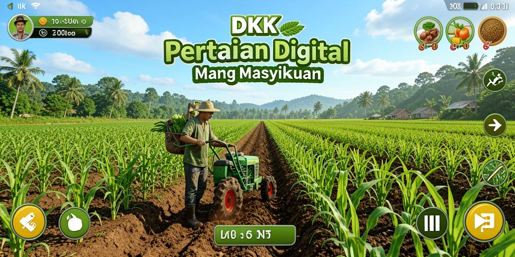 Screenshot gameplay DKK yang menunjukkan aktivitas bertani yang seru.