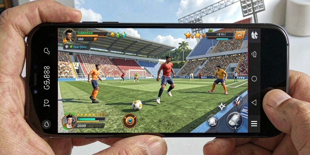 Screenshot G668 menunjukkan aksi intens dalam permainan olahraga