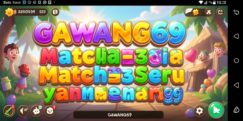Tampilan gameplay GAWANG69 yang menampilkan keseruan permainan Match-3.