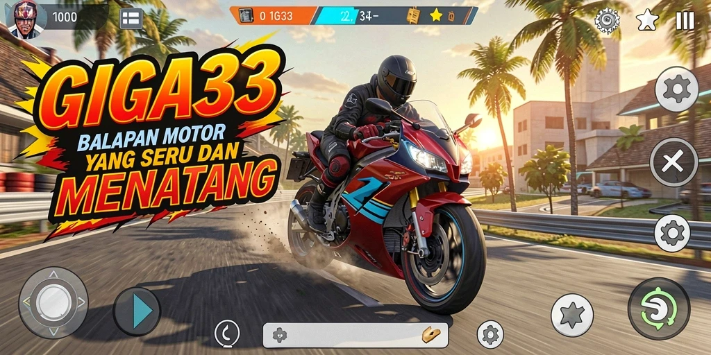 Tampilan gameplay seru dalam GIGA33 dengan kecepatan tinggi.