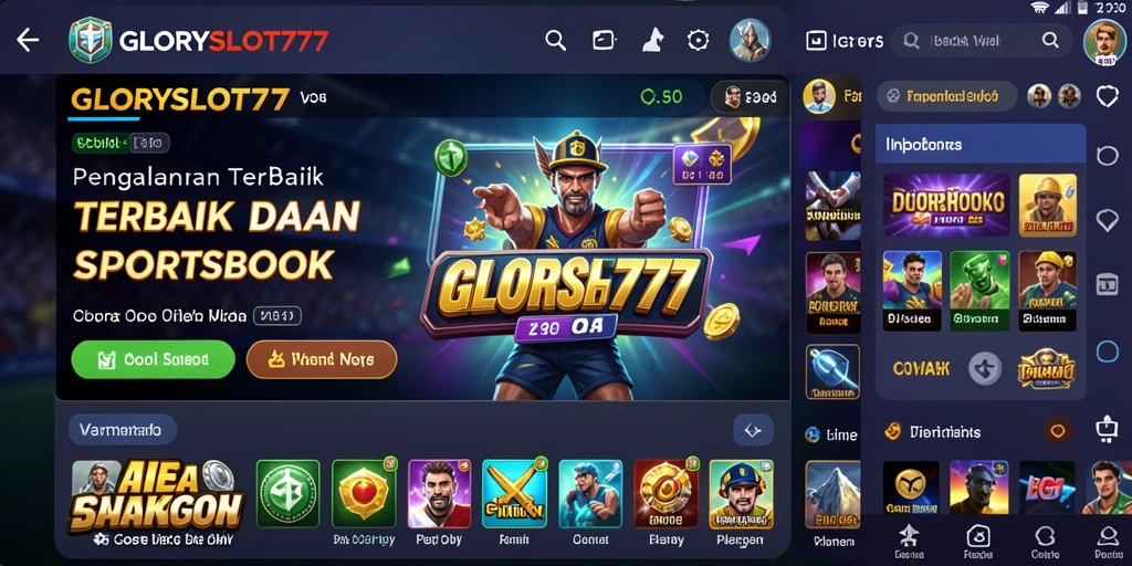 Screenshot GLORYSLOT777 menampilkan fitur sportsbook yang menarik dan interaktif.