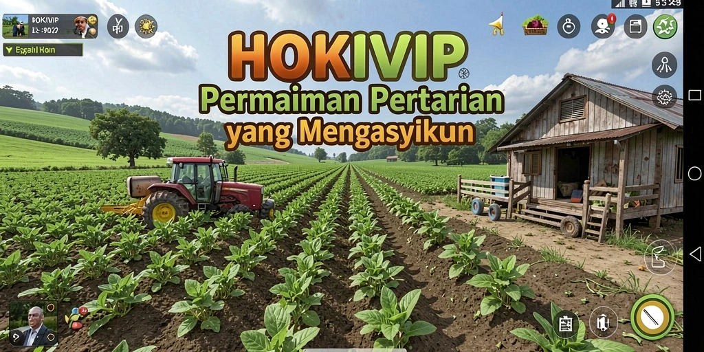 Screenshot gameplay HOKIVIP menampilkan kebun yang rimbun dan interaksi antar pemain.
