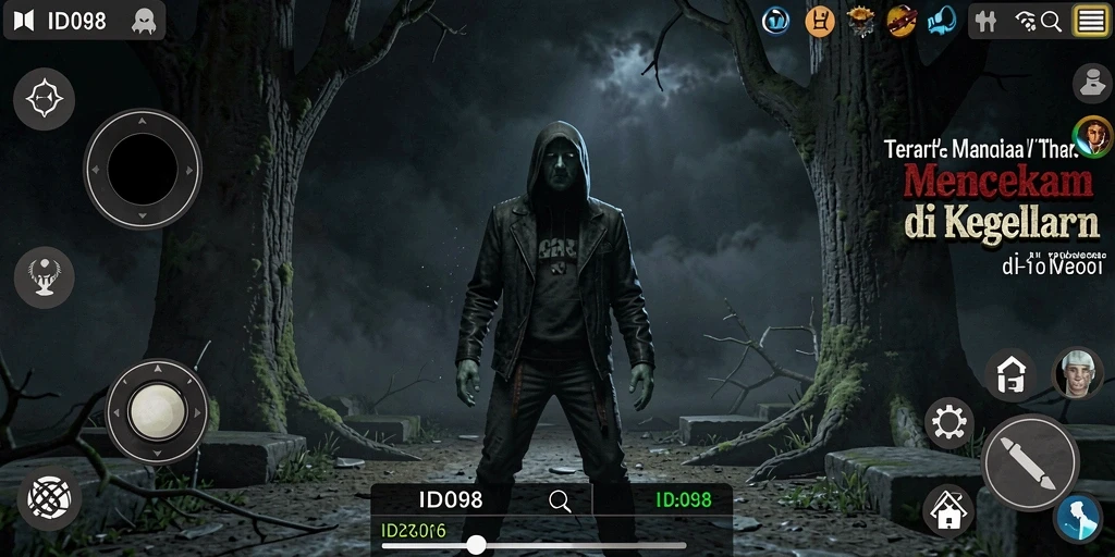 Gameplay menyeramkan ID098 yang memperlihatkan suasana mencekam.