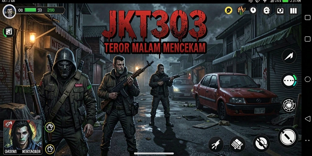 Tangkapan layar menunjukkan momen menyeramkan dalam JKT303 dengan suasana gelap.