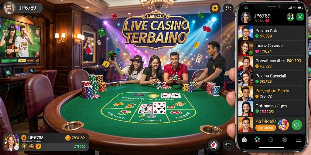 Tampilan utama gameplay Live Casino JP6789 dengan dealer profesional.