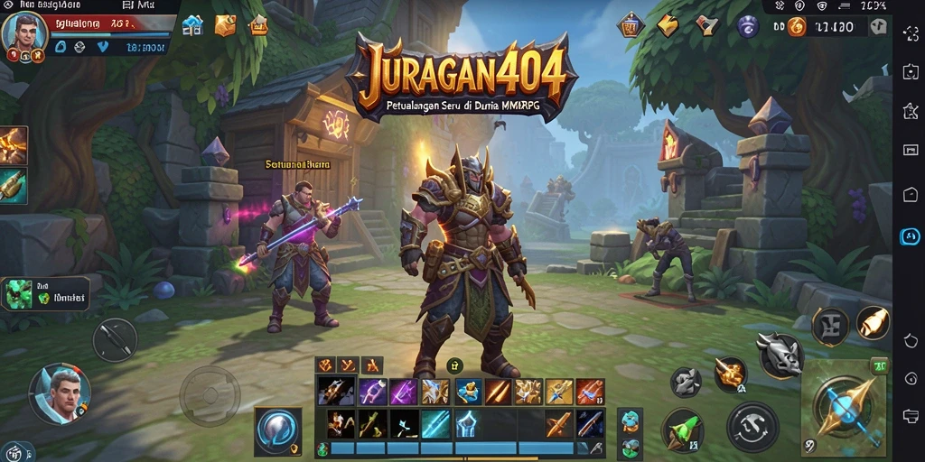 Tampilan epik gameplay JURAGAN404 di dunia MMORPG.