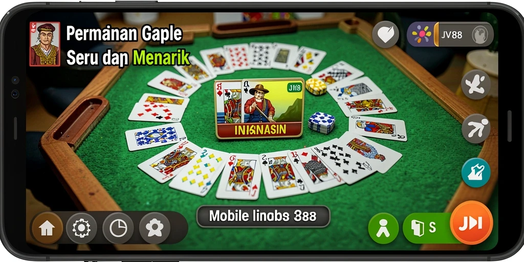 Tampilan Gameplay JV88 yang menarik dalam permainan Gaple.