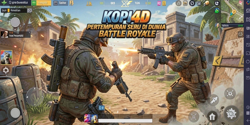 Tampilan gameplay KOPI4D yang menegangkan dan penuh aksi Battle Royale.