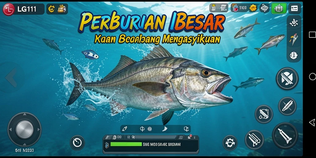 Tampilan menarik gameplay Tembak Ikan LG111 yang seru.