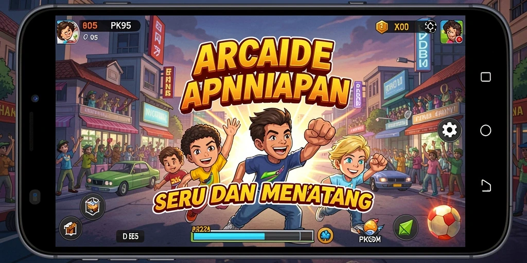 Screenshot gameplay PK95 yang menunjukkan aksi seru dalam permainan Arcade.