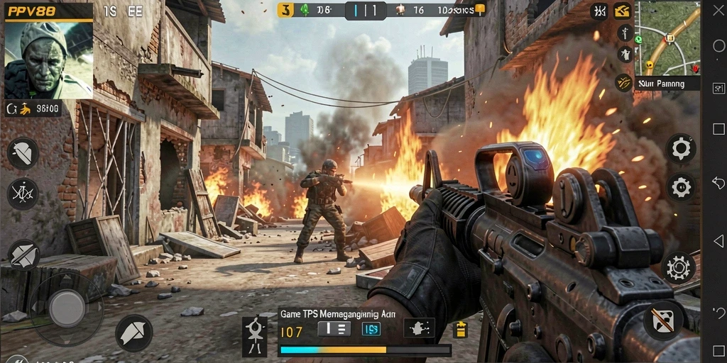 Tangkapan layar PPV88 memperlihatkan aksi seru dalam gameplay TPS.