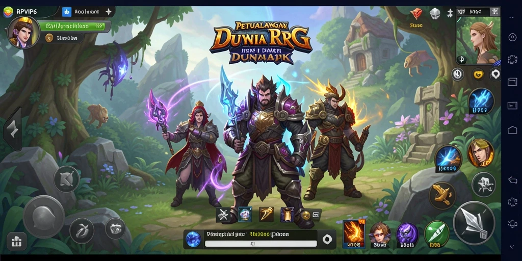 Tangkapan layar gameplay RPVIP6 menampilkan karakter beraksi dalam pertarungan RPG.